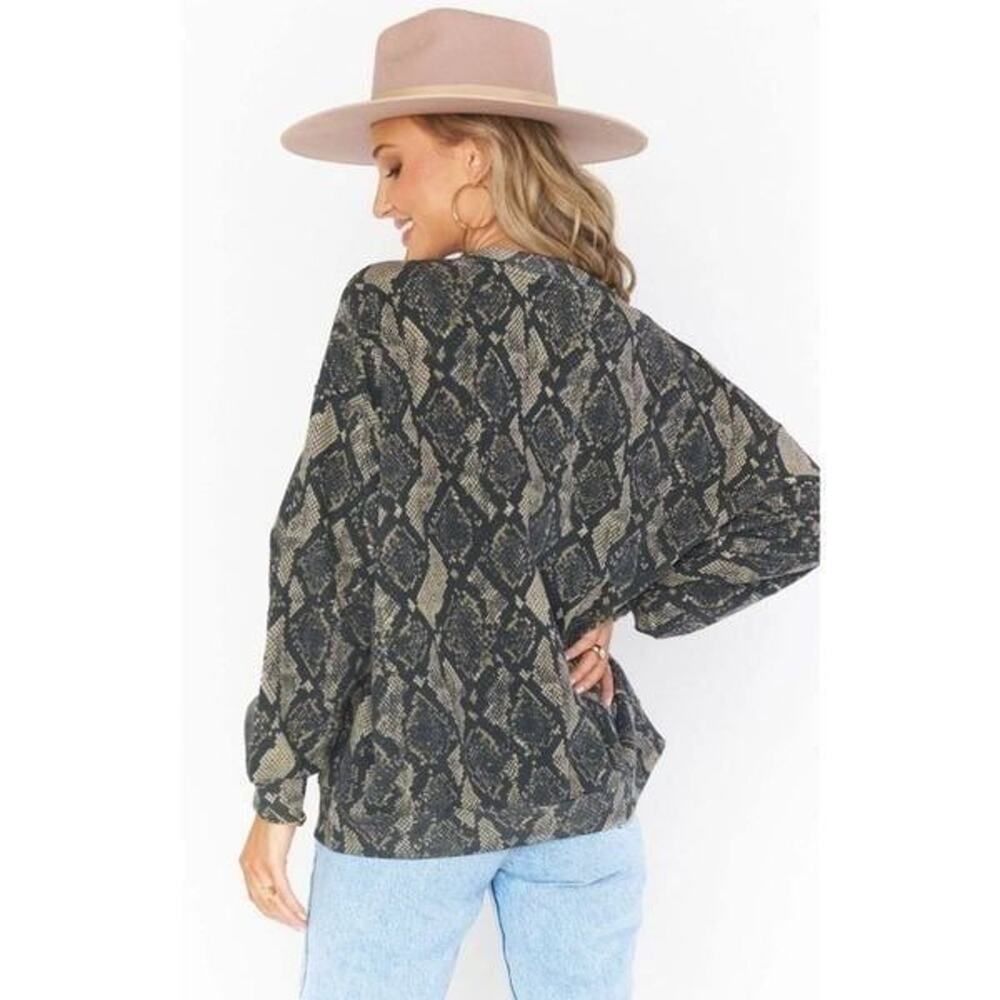 Show Me‎ Your Mumu Boyfriend size large Ziggy Python Sweatshirt MSRP $128